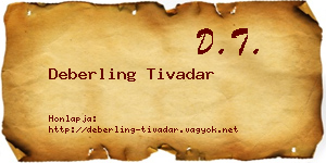 Deberling Tivadar névjegykártya